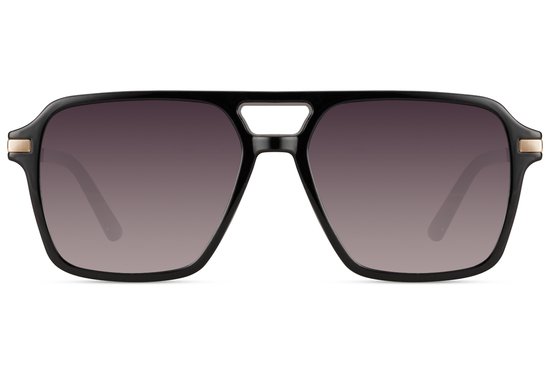 Famenta Retro – Zonnebril Heren - Retro - Zwart - Goud - Gradient Glazen - UV400 Bescherming — afbeelding 2