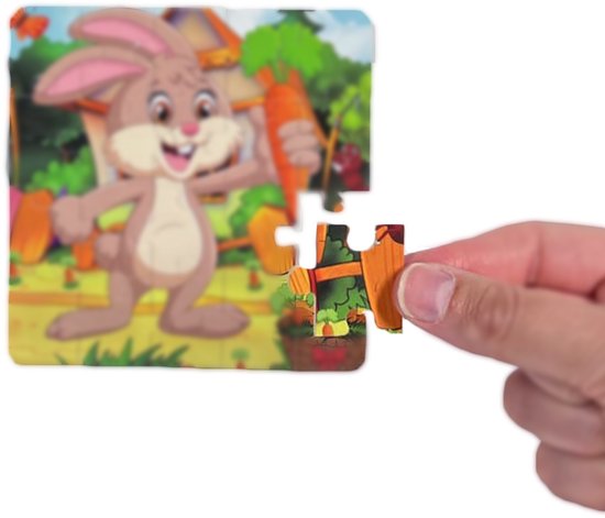 Houten Kinderpuzzel - Set van 5 Legpuzzels met Dieren & Vormen - Educatief Speelgoed voor Peuters (1-5 Jaar) - 20 Stukjes van KidKraft — afbeelding 3