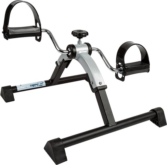 Mobilex - Inklapbare hometrainer - Gebruik: thuis, kantoor of andere gelegenheden om zitten of liggen te trainen - Zwart/RVS