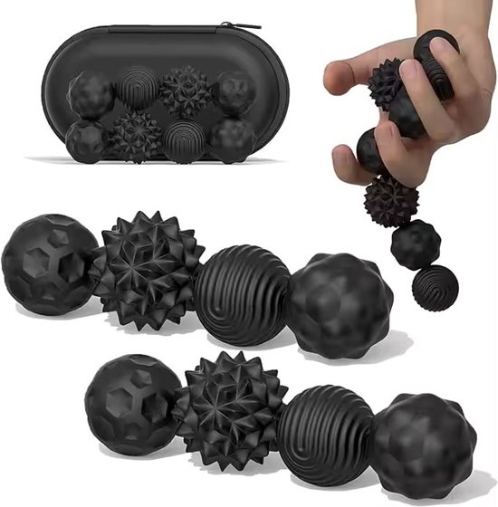 Magnetische Focusballen - 8 stuks Zwart - Fidget Toys - Magnetische balletjes - Stil in Gebruik - Stressbal - Sensomotorisch- Ideaal voor in de klas