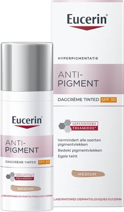 Eucerin Medium Tinted Anti-Pigment Dagcreme voor Vrouwen - Pigmentvlekken verwijderen - Thiamidol - Skincare - SPF 30 - 50ml