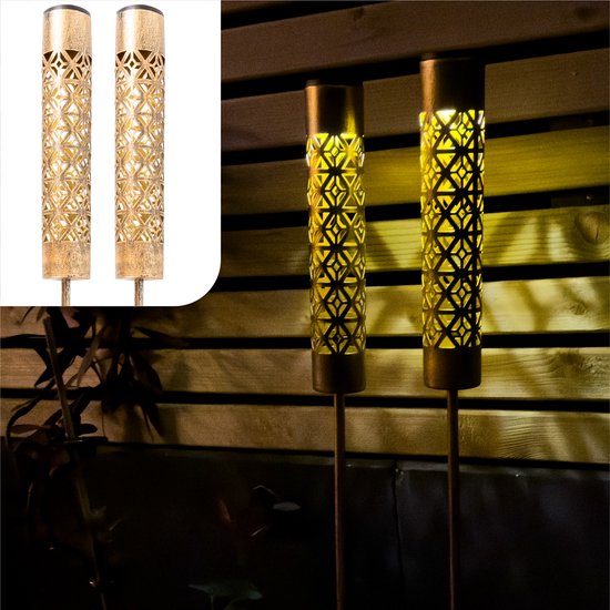 Gadgy Solar Tuinverlichting – 2x Staande Lampen