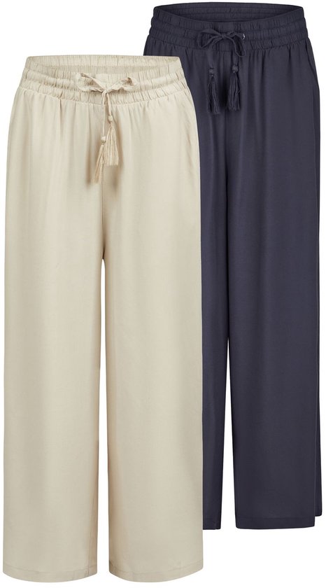 DENIMFY Dames Chino Broek DFKate 2er Pack comfort/relaxed Veelkleurig XXL Volwassenen