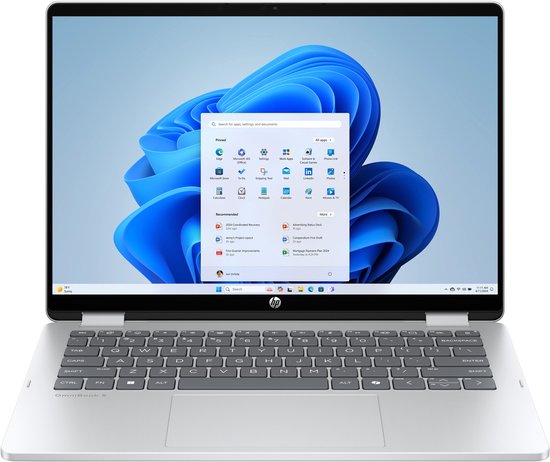 HP OmniBook 5 Flip 14-fp0650nd Intel Core 5 120U Hybride (2-in-1) 35,6 cm (14") Touchscreen 2K 8 GB LPDDR5-SDRAM 512 GB SSD Wi-Fi 6 (802.11ax) Windows 11 Home Zilver - HP - Hoofdafbeelding