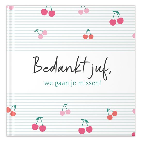 Fyllbooks Afscheidsboekje voor Juf – 35 kinderen – Kersjes