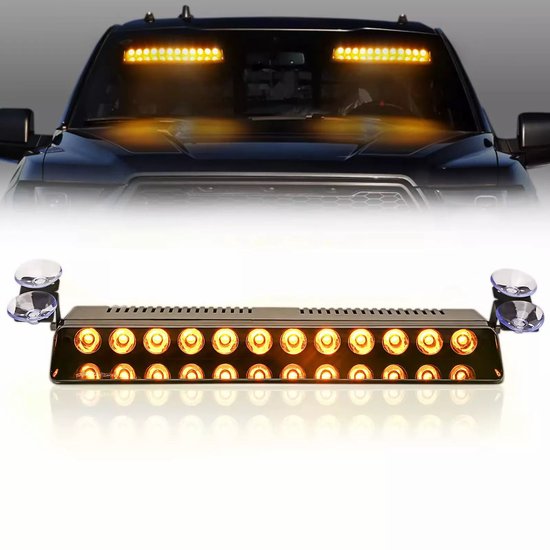96 LED flashing light DC 12/24V control switch flash light screw amber warning light emergency flashing light car light strip for truck roof top yellow warning light