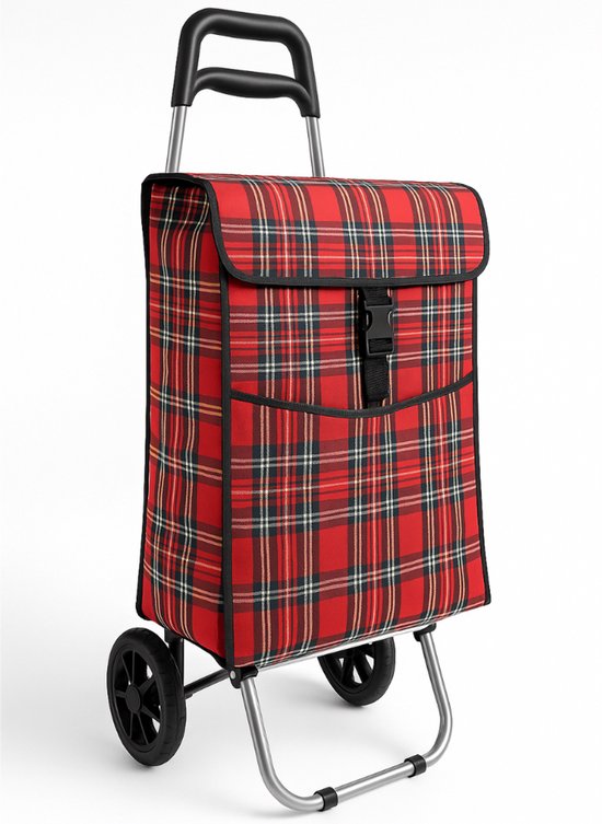 Boodschappentrolley | XXL | Boodschappenwagen | 40 Liter | Lichtgewicht | Opvouwbaar | Afneembare Boodschappentas | Waterafstotend | Rood