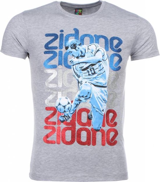 T-shirt - Zidane Print - Grijs