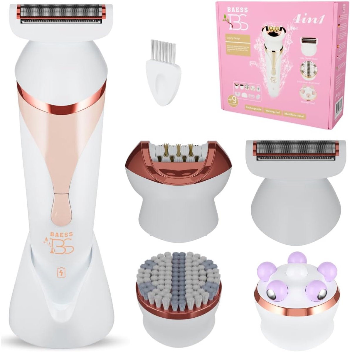 4-in-1 Draadloze Ladyshave - Waterdicht Scheerapparaat voor Vrouwen - Multifunctionele Epilator en Bikinitrimmer