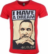 T-shirt - Martin Luther King I Have A Dream Print - Rood