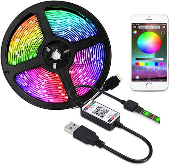 LED TV achtergrondverlichting 3 m, LED strip RGBIC TV verlichting voor 45 tot 65 inch TV en PC, muziek sync, USB powered, met app en afstandsbediening voor thuis, feest, TV decoratie