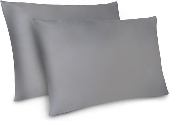 Set van 2 kussenslopen 50x90 cm, 100% microvezel - lichtgrijs