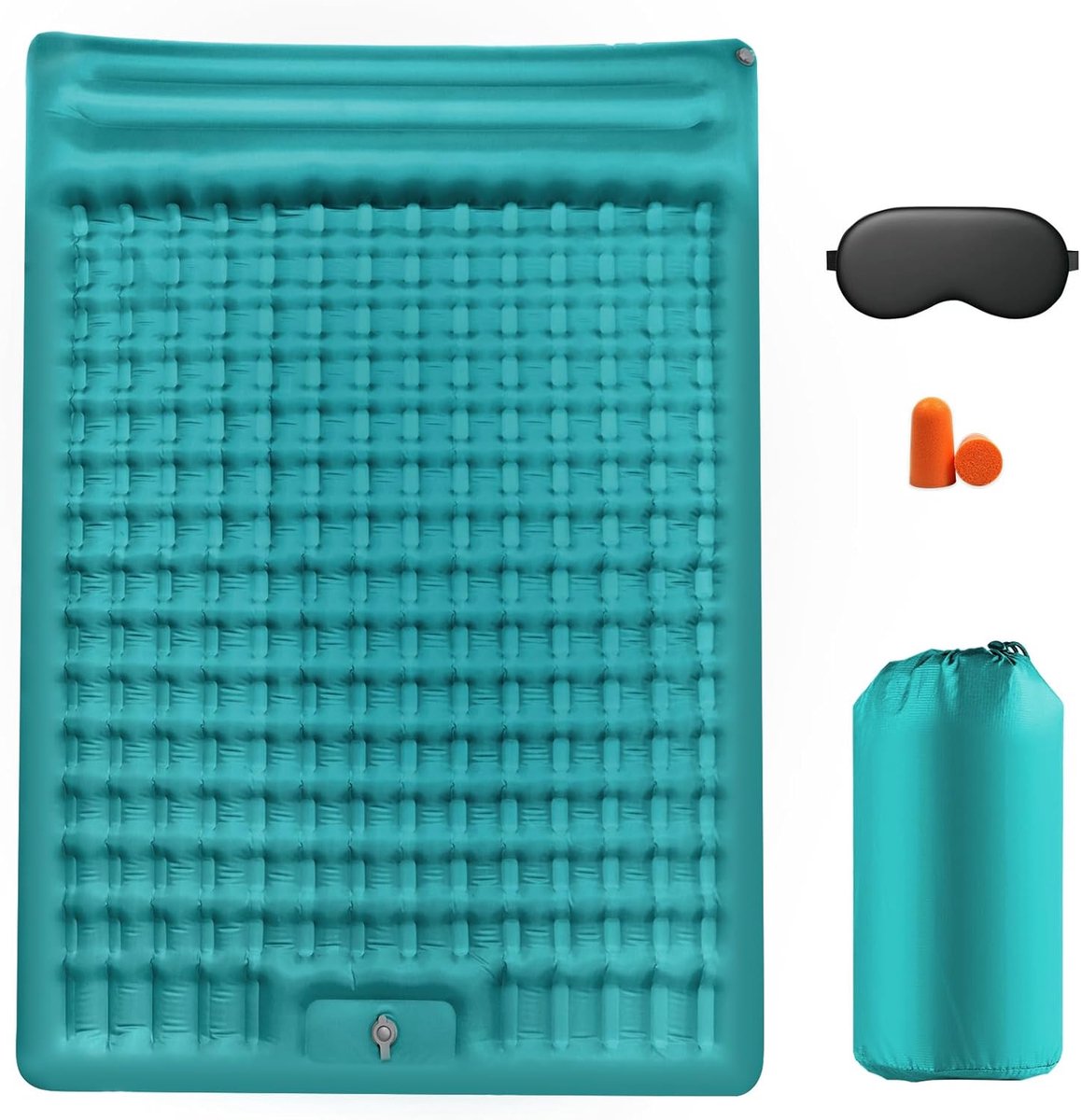 Isolerende Zelfopblazende Campingmat voor 2 Personen - Ultralicht en Opvouwbaar Luchtbed met Kussen