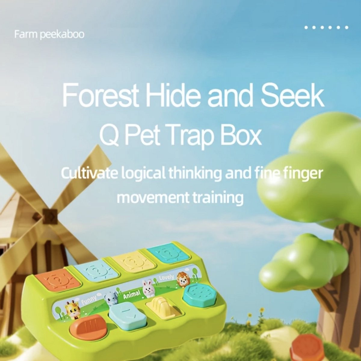 Jouet Pop-up Cache-cache Animaux - Jeu éducatif Interactif Pour Tout-petits 1-3 Ans