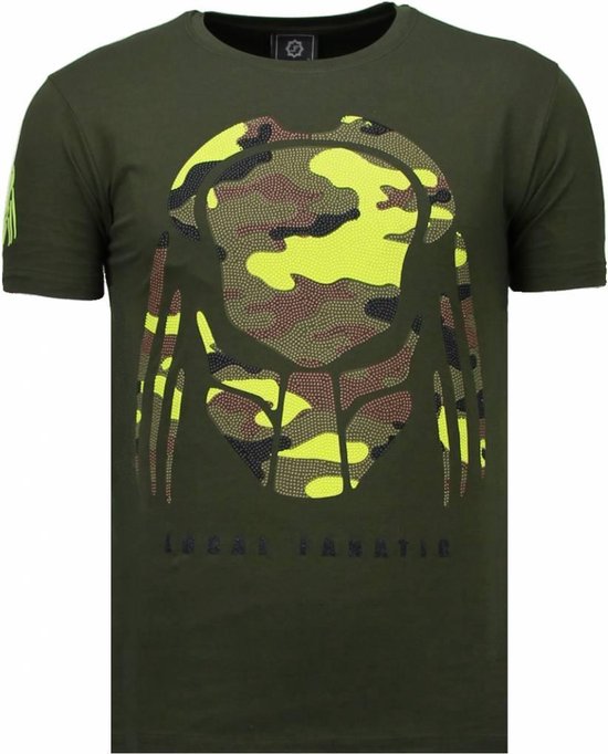 Local Fanatic Predator - T-shirt strass - Green Predator - T-shirt strass - T-shirt homme blanc Taille L