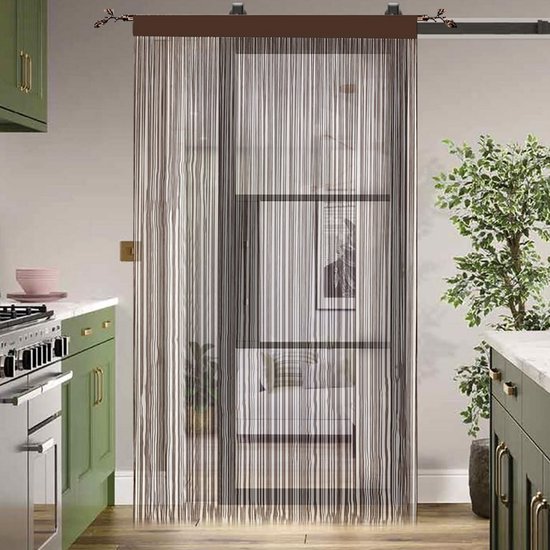 CRLYN® Deurgordijn Kralen - Macrame - Bruin - 90x200cm — afbeelding 4