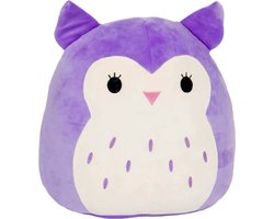Klikkopers® - Kawaii knuffel - 20 cm - Squish Knuffel - Paarse Uil Knuffel - Squishy - Kawaii Kussen