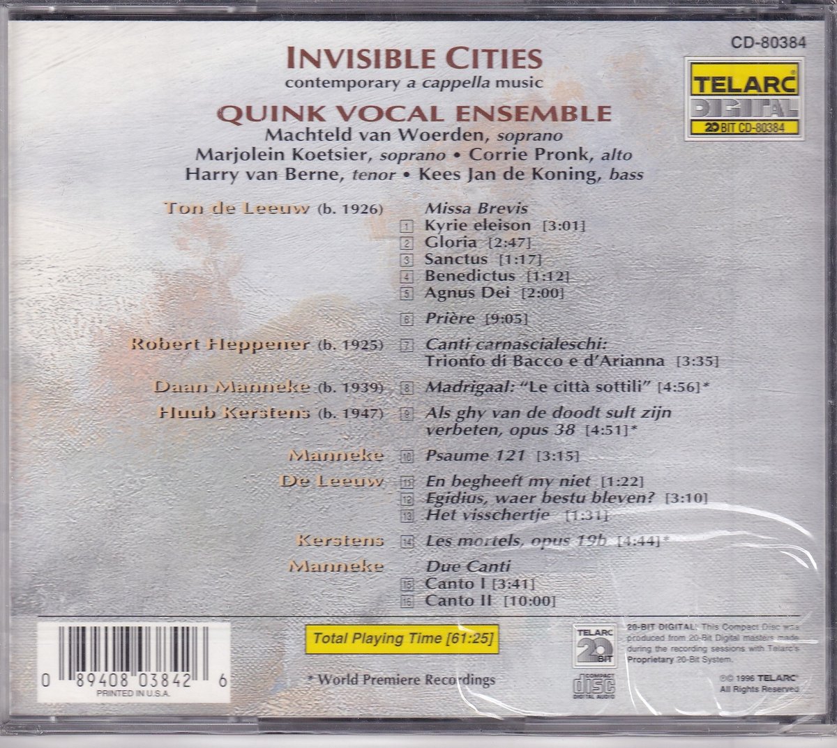 Invisible Cities - Diverse componisten - Quink Vocal Ensemble