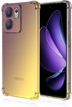 Zandarix Compatible avec Oppo Reno 13F 5G - Siliconen - Renfort aux quatre coins - Dégradé de couleur transparent - Coque arrière - Zwart/ Or