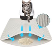 Tapis de litière pour chat FLOORDIREKT Charly - Double couche motif nid d'abeille - Lavable - Antidérapant - Diverse couleurs - Grijs - 76 x 61 cm