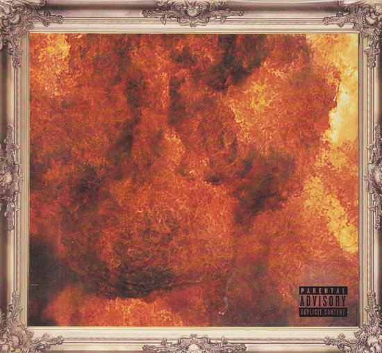 Couverture de l'album Indicudi avec une explosion dans des tons orange et rouge. Parental Advisory Explicit Content.