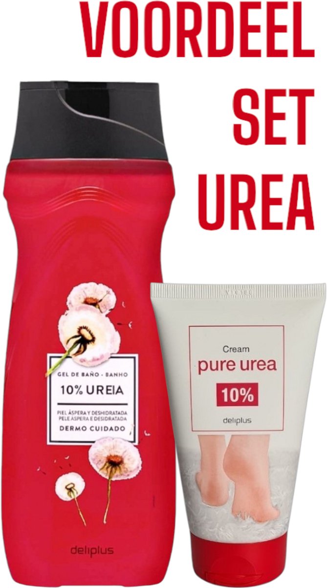 Deliplus | VOORDEELSET UREA | Douchegel 10% Urea 500ml | Cream Pure Urea 10% 125ml | Spanje