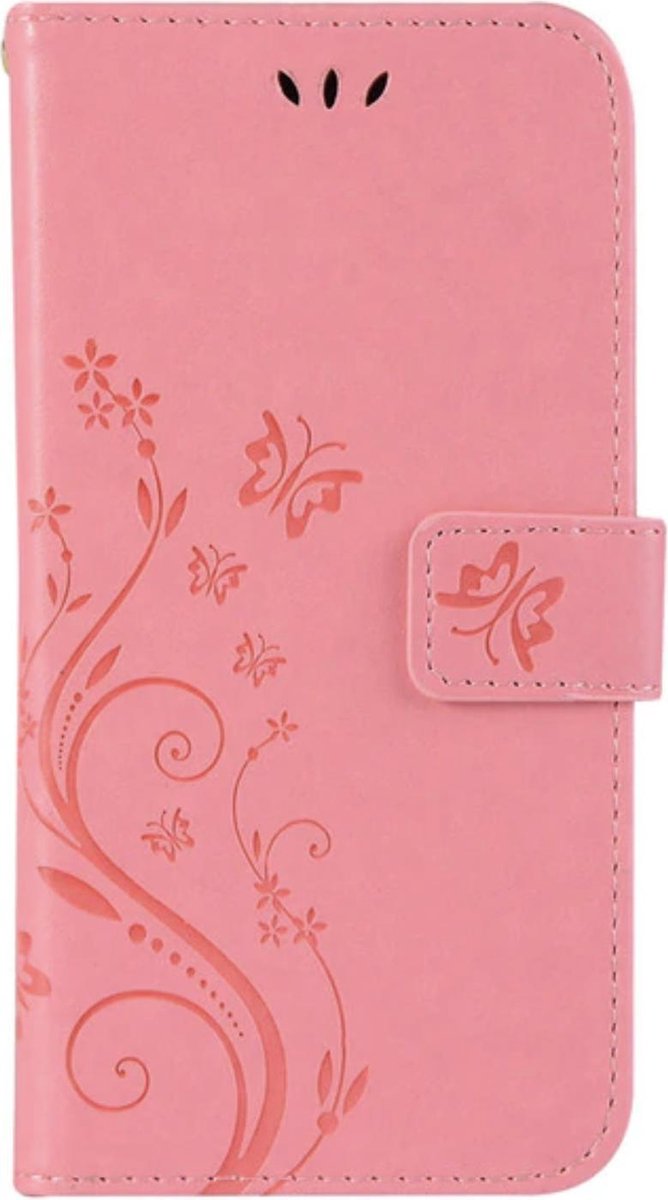 Geschikt voor Samsung Galaxy Note 9 Bookcase - Roze - Bloemen - Portemonnee Hoesje