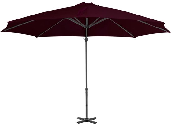 Vrijdragende tuinparasol met taupe aluminium stok