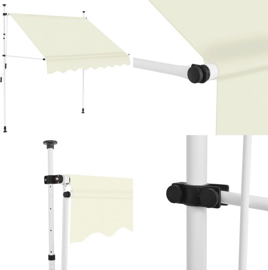 Store banne rétractable manuel vidaXL 200 cm Crème - Store banne rétractable - Auvents rétractables - Store banne rétractable - Auvents rétractable