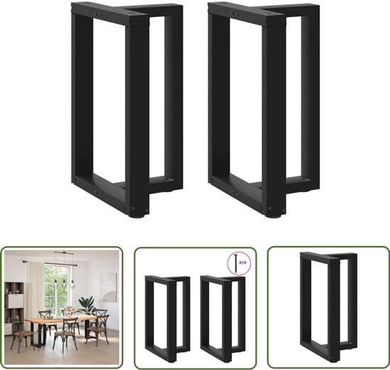 MetaloPro 2 stuks tafelpoten - metaal zwart 72 cm | Tafelkufen poten voor eettafel - zware belasting tafelframe tafelonderstel meubelpoten tafelvoeten, salontafel eettafel woonkamertafel bureau