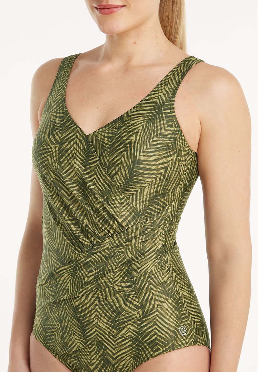 Ten Cate Dames Corrigerend Badpak Soft Cup Groen Bladeren Print — afbeelding 2