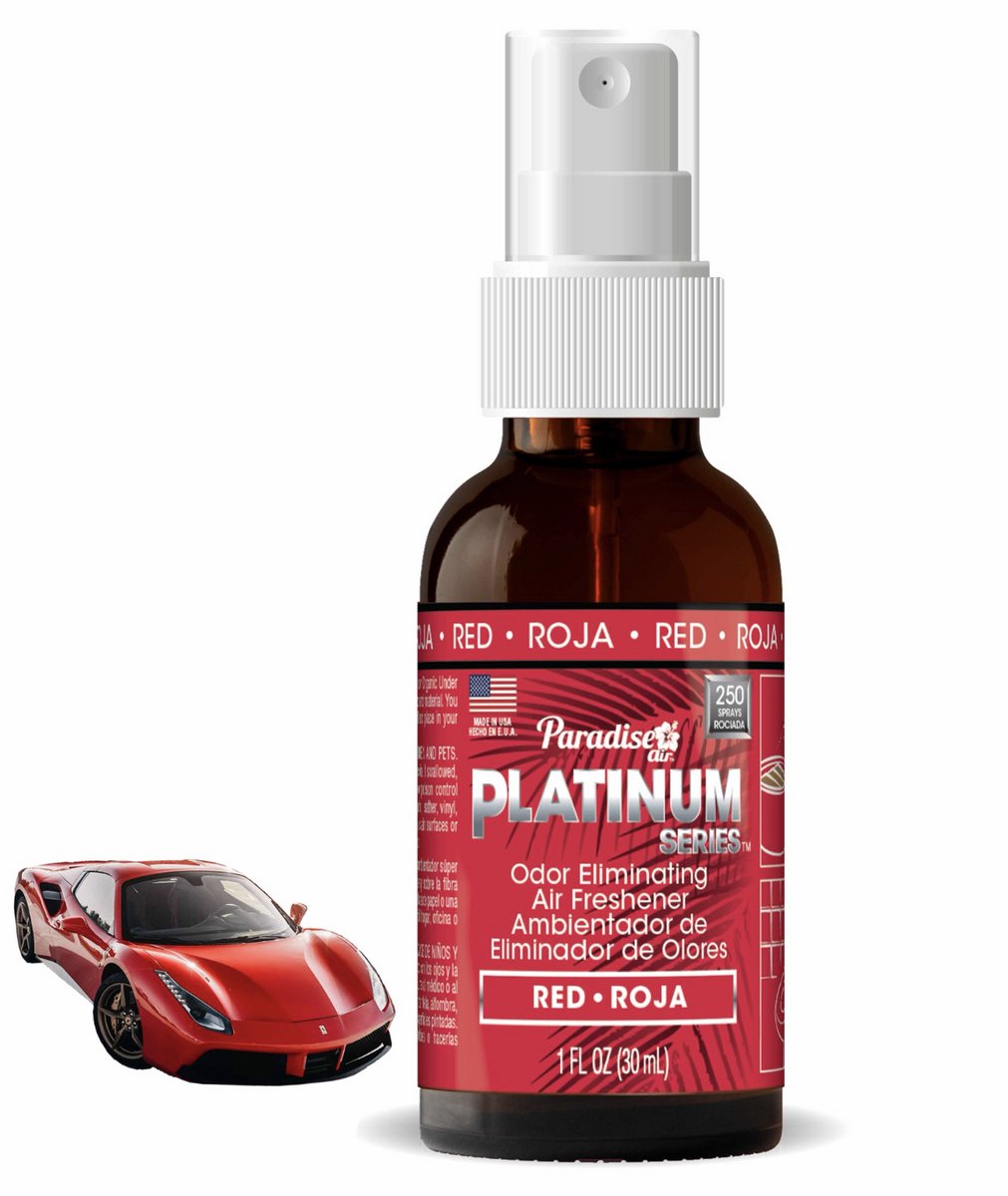 Paradise Air Platinum Luchtverfrisser Spray Geurverwijderaar Auto Geur Rood - Roja Red