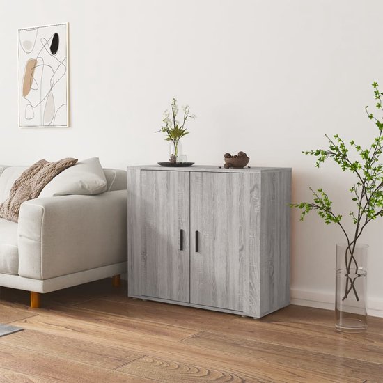 Buffet vidaXL 80 x 33 x 70 Commodes , bois traité, couleur chêne Sonoma gris.