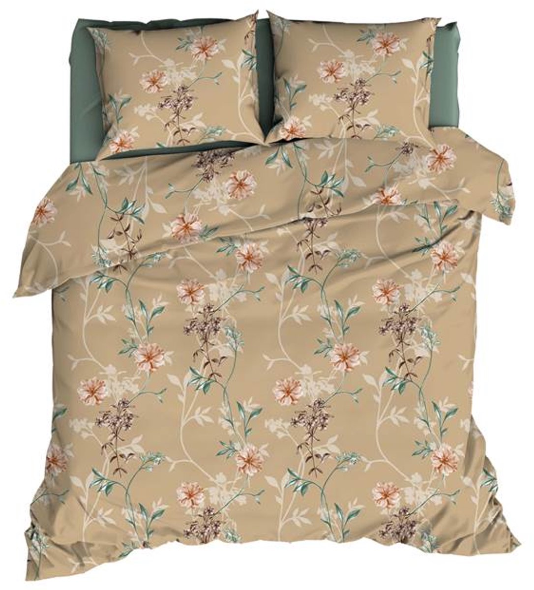 Satin d'Or Raisa Dekbedovertrek - Lits-jumeaux - 240x200/220 cm - Camel