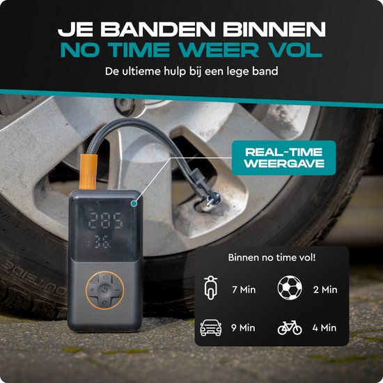 Carsweep® Bandenpomp - Elektrische Bandenpomp - Compressor 10.8 Bar - Luchtcompressor - Auto bandenpomp — afbeelding 2