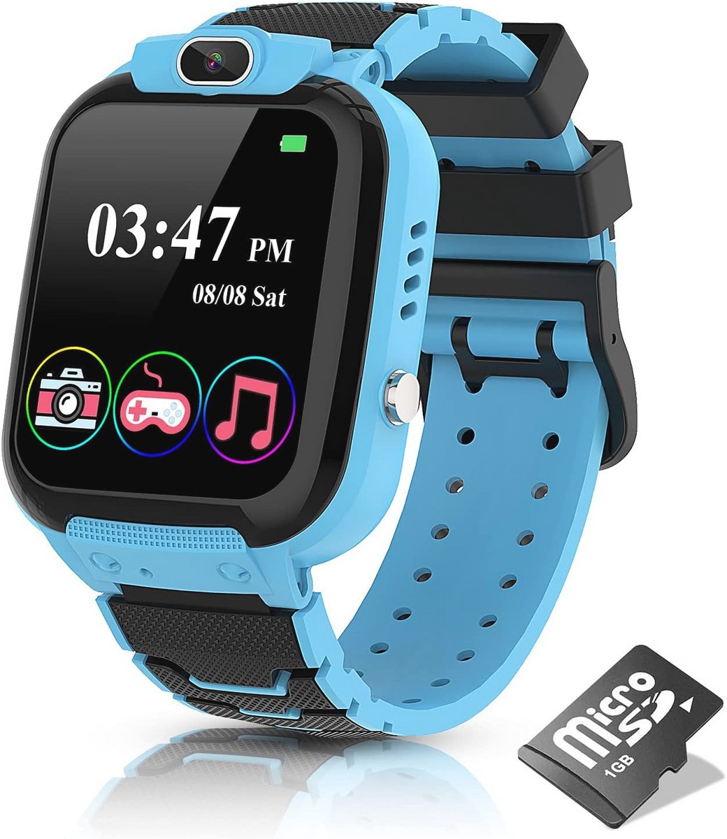 Smartwatch voor Kinderen met Spelletjes, Muziek, HD-camera en Touchscreen