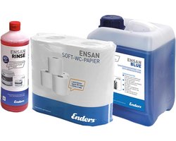 Zacht Oplosbaar WC-papier Set met Spoelmiddel en 5L Sanitaire Vloeistof voor Chemisch Toilet