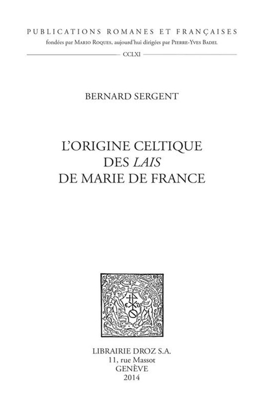 Publications Romanes et Françaises - L'origine celtique des ... - cover