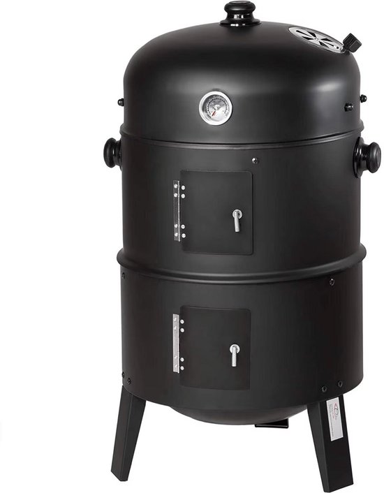 Houtskool grill - 3-in-1 - Ø45 cm - Houtskoolbarbecues - Briketten - Met deksel - Smoker — afbeelding 4