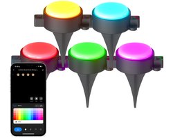 Ledvion - Smart Prikspot Set Buiten 15M - 15 RGBIC LED Spots - 2700K-6500K - RGB - App-Bestuurbaar - Tuinverlichting