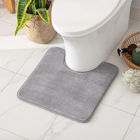 Extra Zachte Toiletmat En Badmat In U-vorm | Hoog Absorberend En Antislip Geschikt Voor Badkamer En Toilet Hemelsblauw