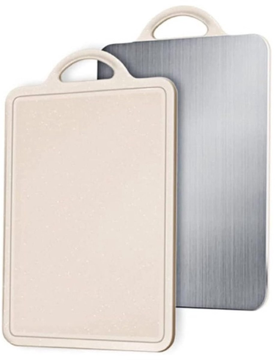 Dutchers® RVS Snijplank Extra Dik 1.2cm - Dubbelzijdig - Krasbestendig - Anti slip rand - Vaatwasser bestendig - Snijplanken