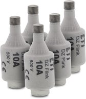 Dparts zekering 10A 500V - set a 5 stuks - stoppen 10 ampere - zekeringen normaal voor meterkast, stoppenkast