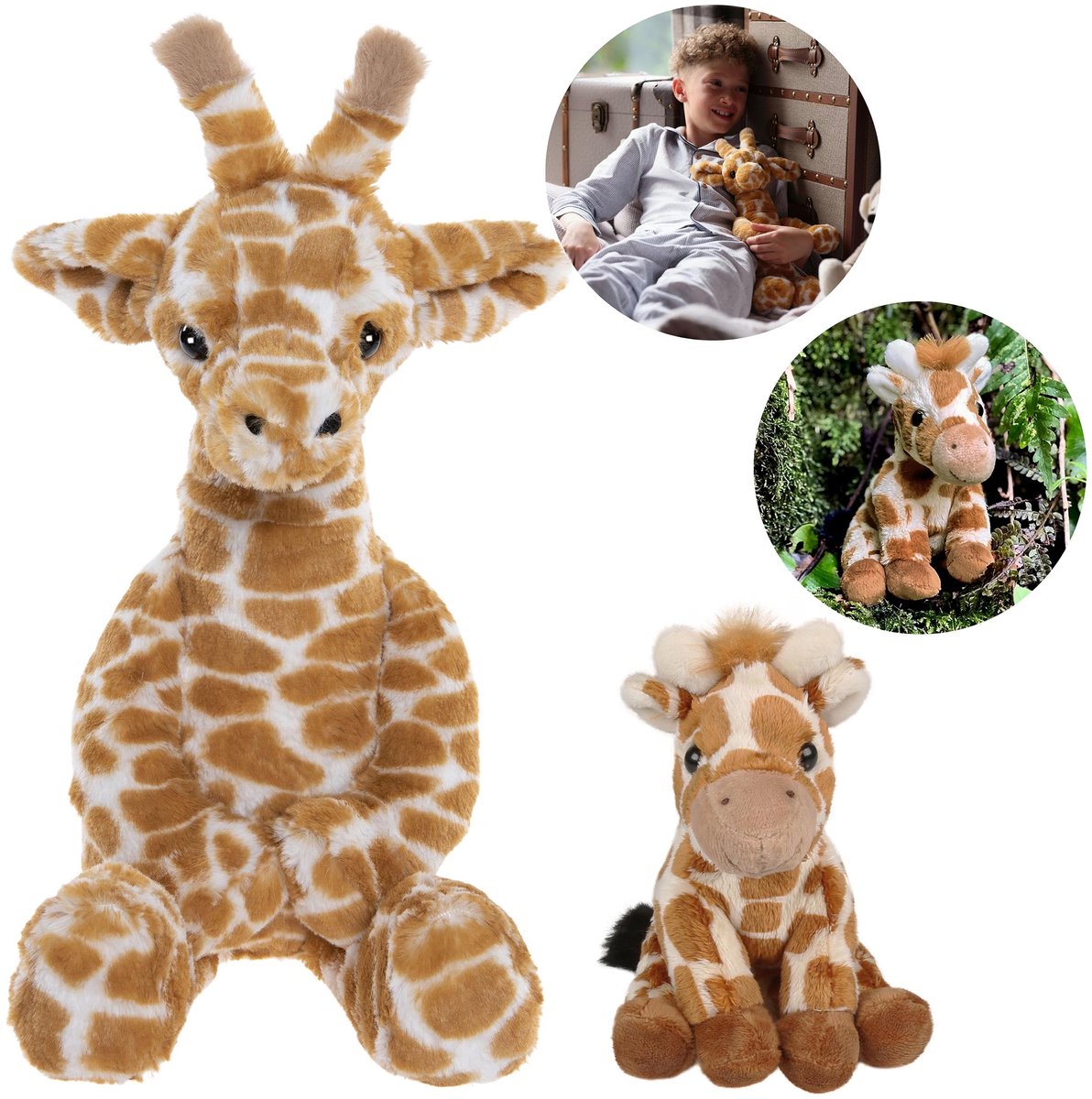 Charlie Bears, Set van twee knuffels uit de Bear&Me en Cuddle Cubs series, GIRAFFE – Ideaal voor baby’s en kinderen