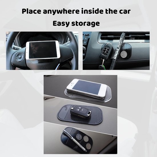 2-Pack Wasbare Gel-autodashboardmat, Antislip Siliconenmat Voor Het Bevestigen Van Mobiele Telefoons In Auto S 130 70mm