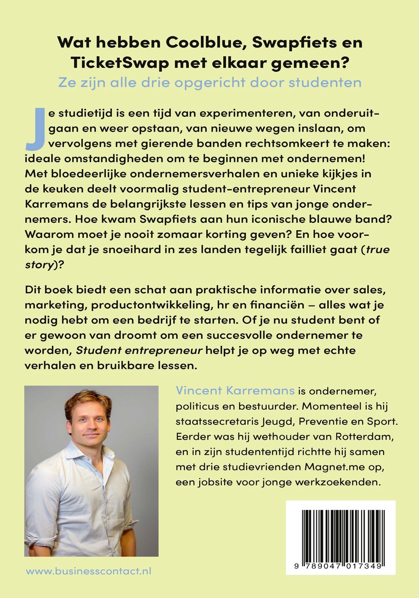 Student entrepreneur - back cover