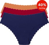 SUPERZACHT! Naadloos Ondergoed (Maat S - valt groot) | 3-Pack: Donkerpaars, Kersenrood & Oranje | Al meer dan 500 tevreden klanten | The Oh Collective | Ademend | Perfect voor onder sportleggings | Hipster | Seamless | Sportondergoed