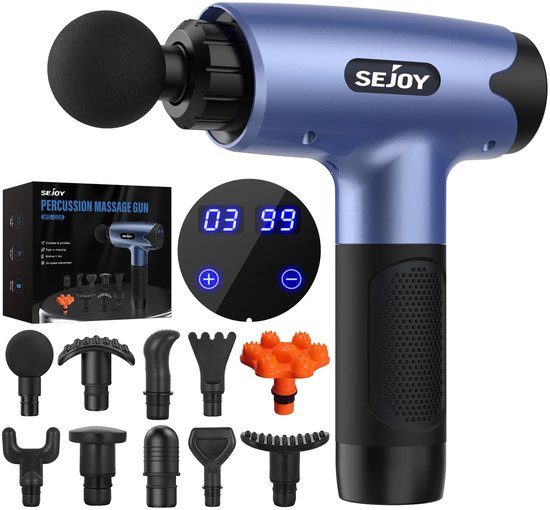 Gun Massager Lichtgewicht Massageapparaat Blauw 30 Snelheden - Gun - €99,95