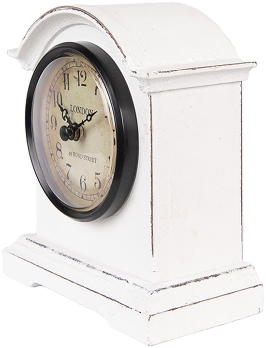 Kreative Feder Designer staande klok Brown Square van massief hout – tafelklok in moderne metallic look zonder tikken (stil radiogestuurde uurwerk, beuken