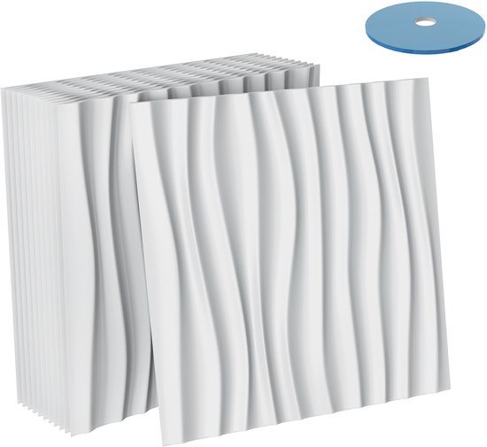 Marbet Design DESIGN 3D wandpanelen piepschuim panelen, wit, 96 x 48 x 3 cm, wandbekleding, warmte-isolatie (0,46 m², PD-3) schuimrubberen wandplaten voor gaming, 1 paneel, 0,46 m² Marbet Design DESIGN 3D wandpanelen piepschuim panelen, wit, 96 x 48 x 3 cm, wandbekleding, warmte-isolatie (0,46 m², PD-3) schuimrubberen wandplaten voor gaming, 1 paneel, 0,46 m²